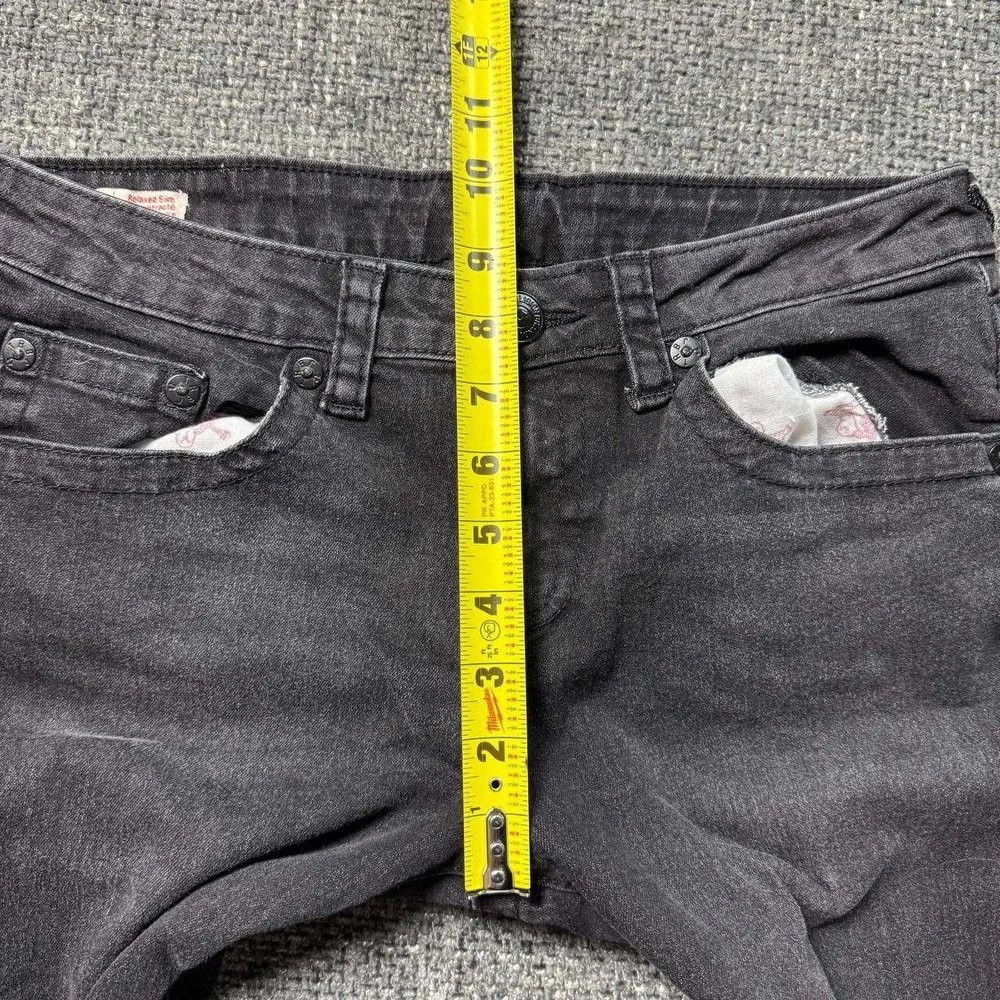 True Religion Geno Relaxed Slim Jeans Women 16 Black Charcoal Streetwear Denim - Picture 11 of 13